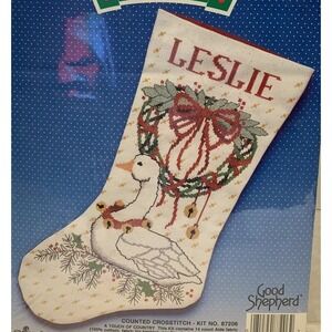 1988 Good Shepherd DMC Counted Cross Stitch Stocking #8206 " A touch of Country"